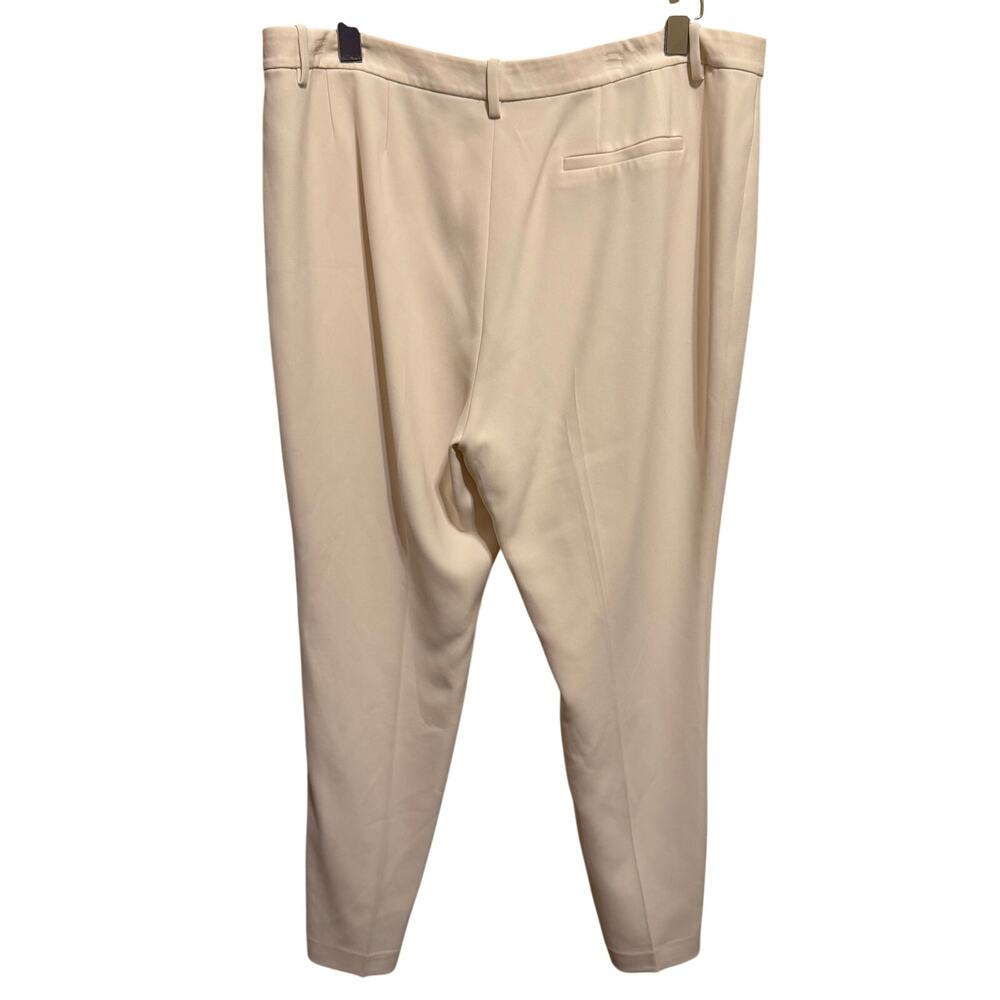 Theory Treeca Admiral Crepe Pants Size 16 Ivory Cream Slim Ankle Trousers - Picture 6 of 11